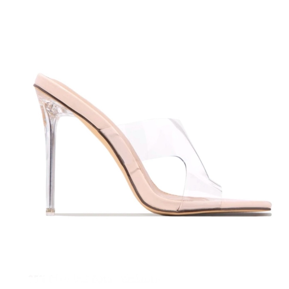 Nude Clear Cutout Band Heels - Picture 7 of 12